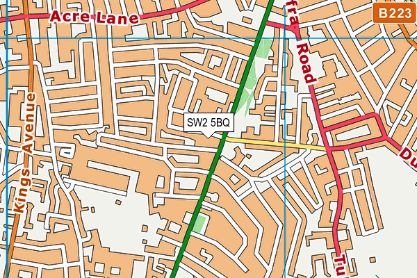 SW2 5BQ map - OS VectorMap District (Ordnance Survey)