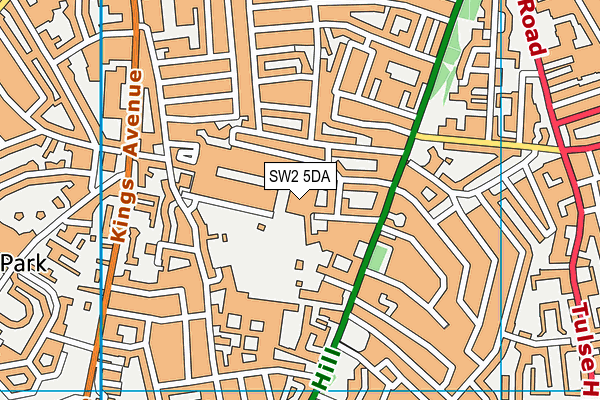 SW2 5DA map - OS VectorMap District (Ordnance Survey)