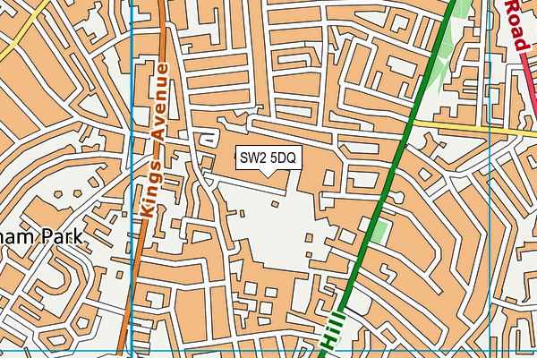 SW2 5DQ map - OS VectorMap District (Ordnance Survey)