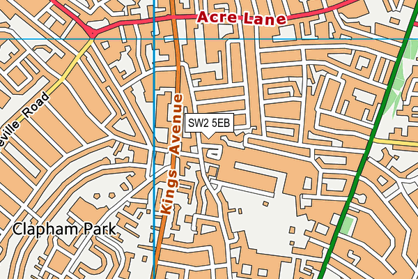 SW2 5EB map - OS VectorMap District (Ordnance Survey)