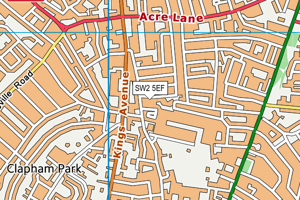 SW2 5EF map - OS VectorMap District (Ordnance Survey)