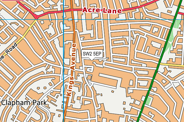 SW2 5EP map - OS VectorMap District (Ordnance Survey)