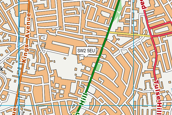 SW2 5EU map - OS VectorMap District (Ordnance Survey)