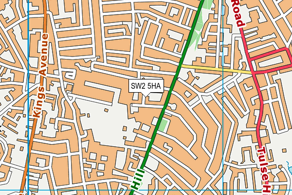 SW2 5HA map - OS VectorMap District (Ordnance Survey)