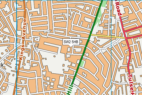 SW2 5HB map - OS VectorMap District (Ordnance Survey)