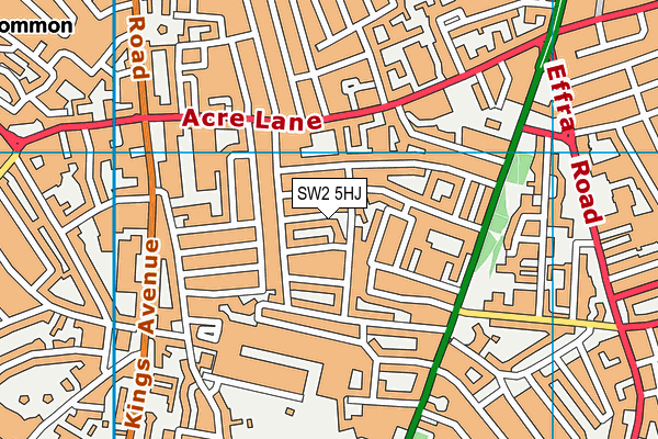 SW2 5HJ map - OS VectorMap District (Ordnance Survey)