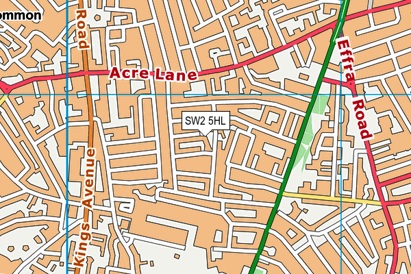 SW2 5HL map - OS VectorMap District (Ordnance Survey)