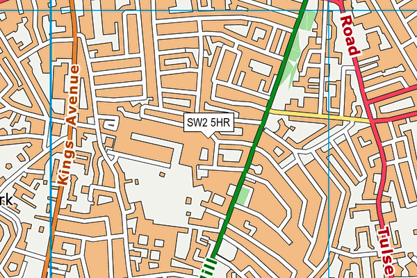 SW2 5HR map - OS VectorMap District (Ordnance Survey)