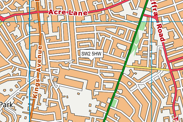 SW2 5HW map - OS VectorMap District (Ordnance Survey)