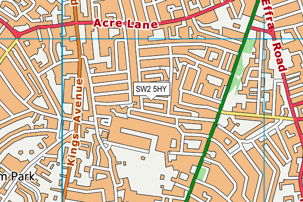 SW2 5HY map - OS VectorMap District (Ordnance Survey)