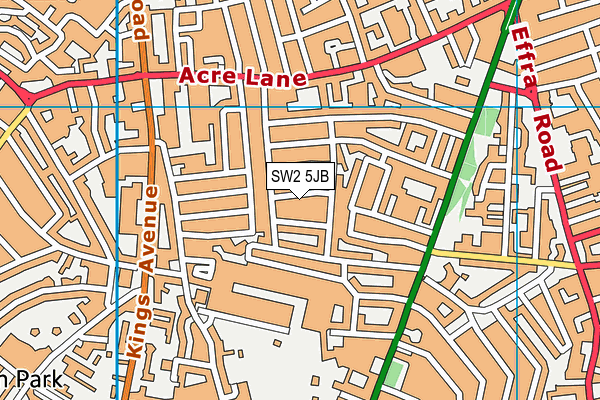 SW2 5JB map - OS VectorMap District (Ordnance Survey)
