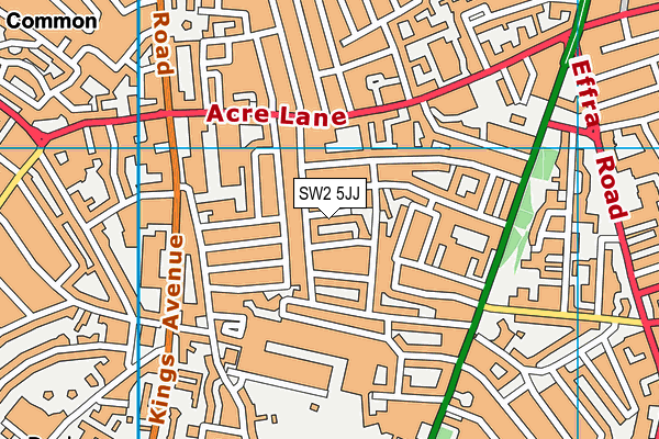 SW2 5JJ map - OS VectorMap District (Ordnance Survey)