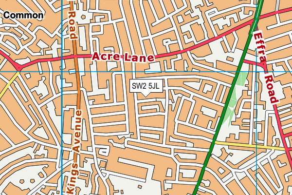 SW2 5JL map - OS VectorMap District (Ordnance Survey)