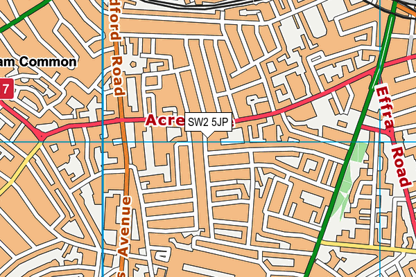 SW2 5JP map - OS VectorMap District (Ordnance Survey)