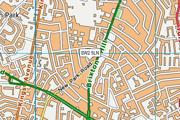 SW2 5LN map - OS VectorMap District (Ordnance Survey)