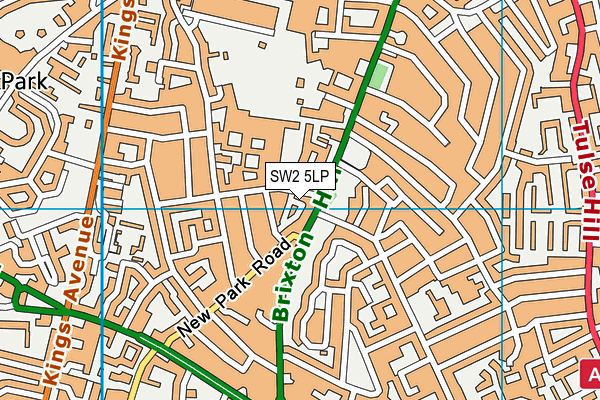 SW2 5LP map - OS VectorMap District (Ordnance Survey)