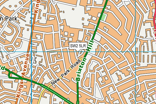 SW2 5LR map - OS VectorMap District (Ordnance Survey)