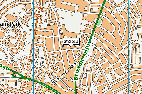SW2 5LU map - OS VectorMap District (Ordnance Survey)