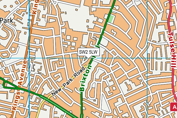 SW2 5LW map - OS VectorMap District (Ordnance Survey)