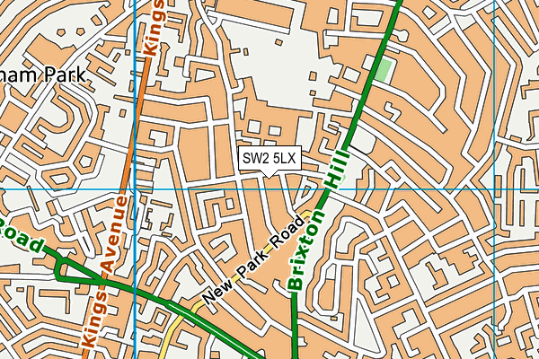 SW2 5LX map - OS VectorMap District (Ordnance Survey)