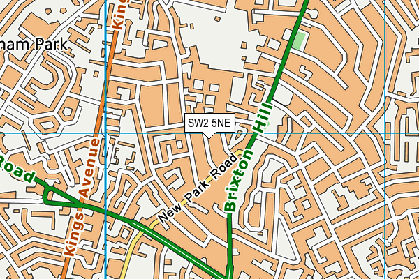 SW2 5NE map - OS VectorMap District (Ordnance Survey)