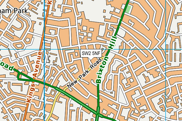 SW2 5NF map - OS VectorMap District (Ordnance Survey)