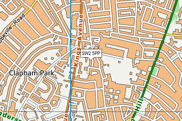 SW2 5PP map - OS VectorMap District (Ordnance Survey)