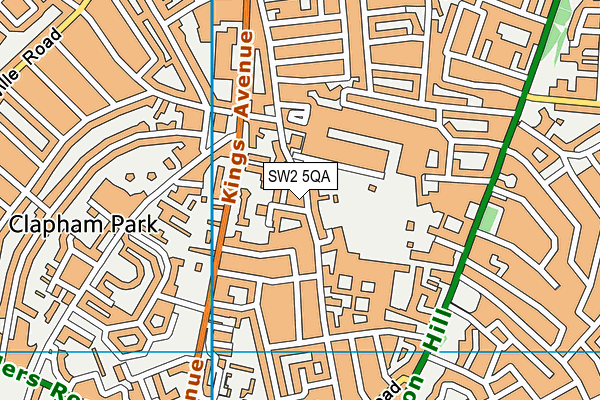 SW2 5QA map - OS VectorMap District (Ordnance Survey)