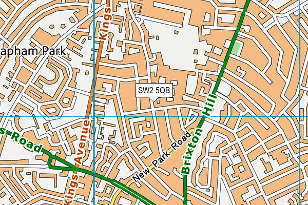SW2 5QB map - OS VectorMap District (Ordnance Survey)