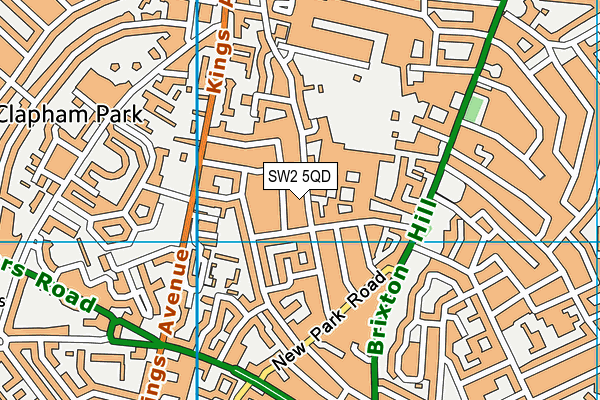 SW2 5QD map - OS VectorMap District (Ordnance Survey)