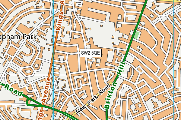 SW2 5QE map - OS VectorMap District (Ordnance Survey)