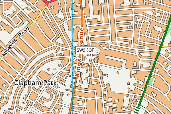 SW2 5QF map - OS VectorMap District (Ordnance Survey)
