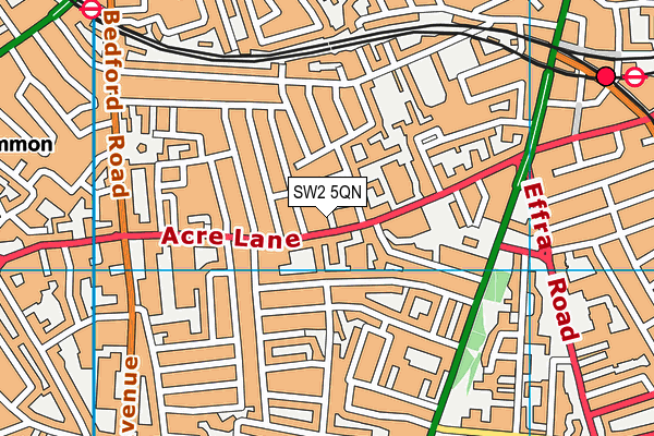 SW2 5QN map - OS VectorMap District (Ordnance Survey)