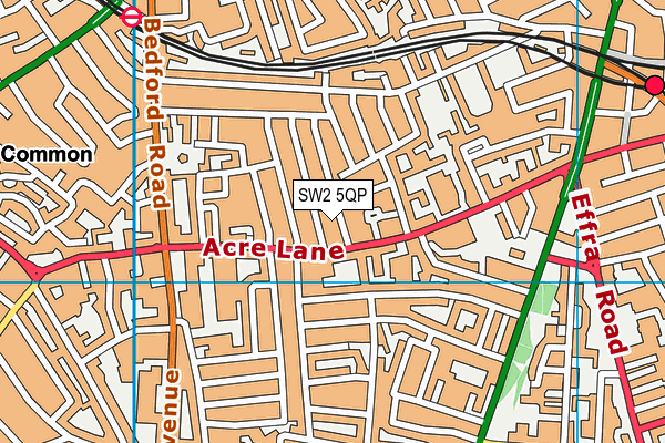 SW2 5QP map - OS VectorMap District (Ordnance Survey)