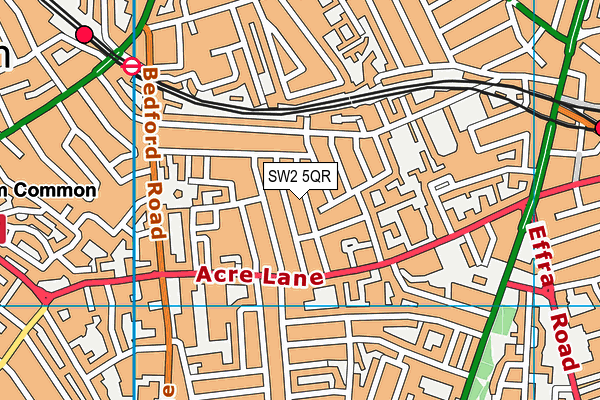 SW2 5QR map - OS VectorMap District (Ordnance Survey)