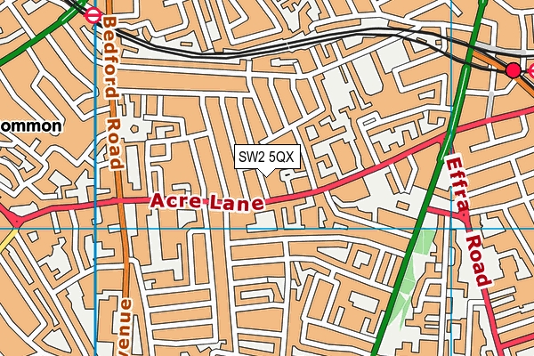SW2 5QX map - OS VectorMap District (Ordnance Survey)