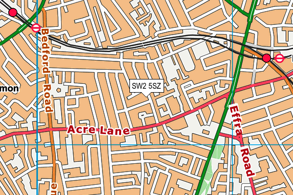 SW2 5SZ map - OS VectorMap District (Ordnance Survey)