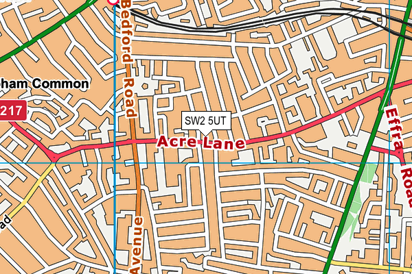 SW2 5UT map - OS VectorMap District (Ordnance Survey)