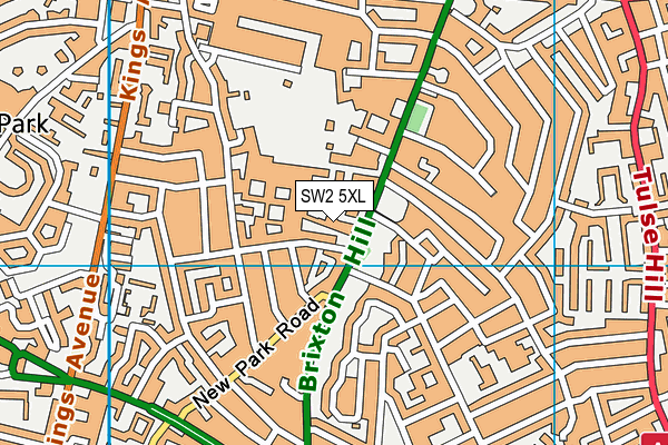 SW2 5XL map - OS VectorMap District (Ordnance Survey)