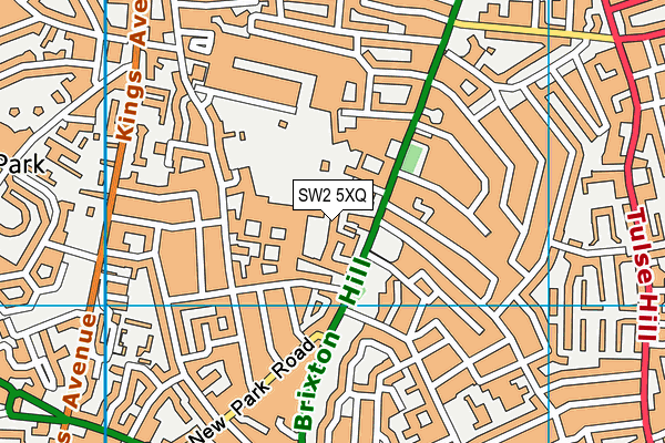 SW2 5XQ map - OS VectorMap District (Ordnance Survey)