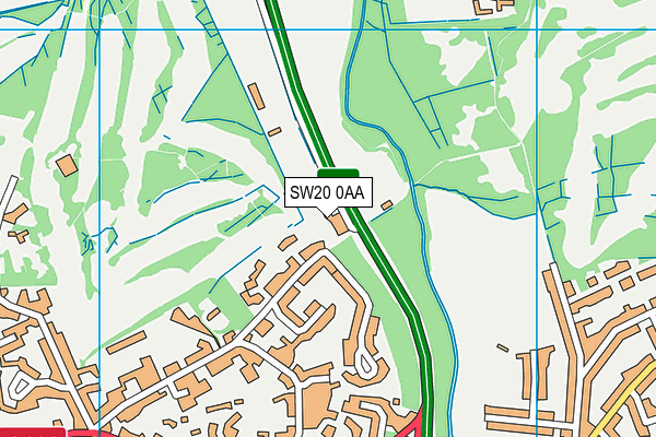 SW20 0AA map - OS VectorMap District (Ordnance Survey)