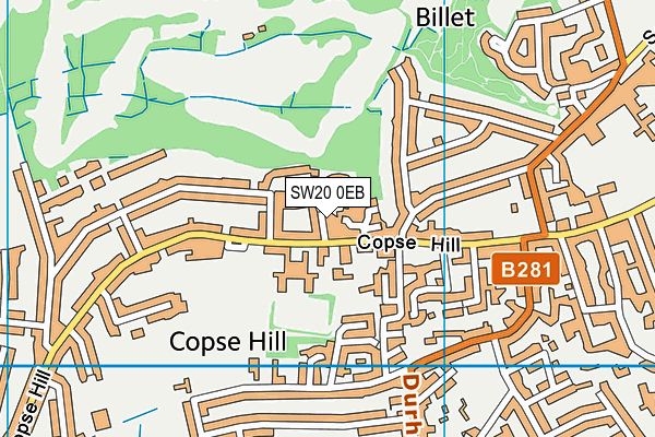 SW20 0EB map - OS VectorMap District (Ordnance Survey)