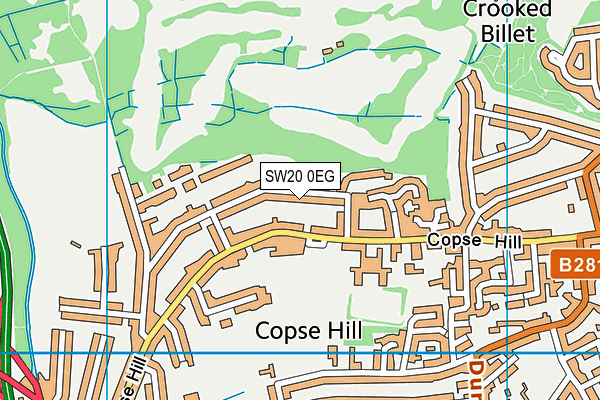 SW20 0EG map - OS VectorMap District (Ordnance Survey)