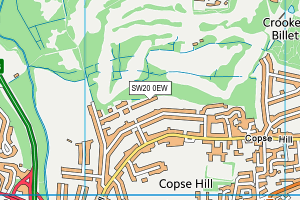 SW20 0EW map - OS VectorMap District (Ordnance Survey)