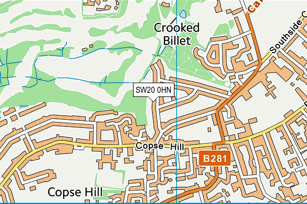 SW20 0HN map - OS VectorMap District (Ordnance Survey)