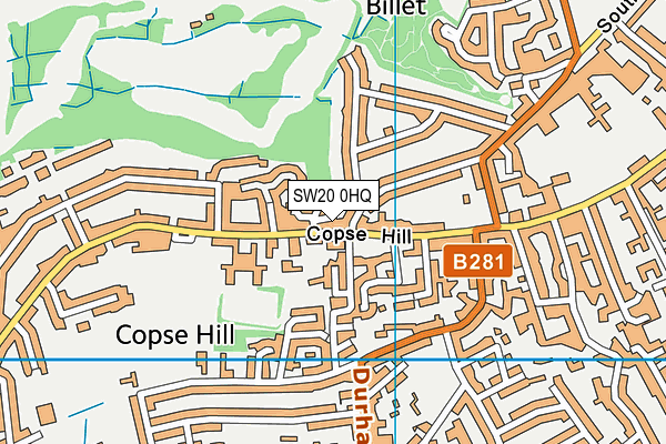 SW20 0HQ map - OS VectorMap District (Ordnance Survey)