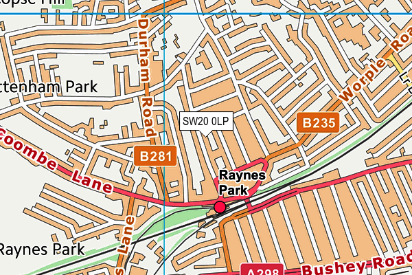 SW20 0LP map - OS VectorMap District (Ordnance Survey)