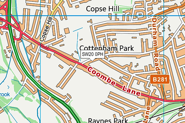 SW20 0PH map - OS VectorMap District (Ordnance Survey)