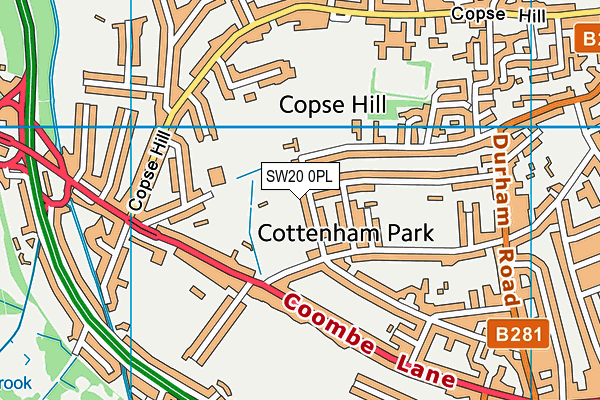 SW20 0PL map - OS VectorMap District (Ordnance Survey)