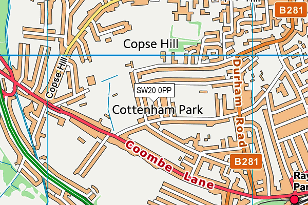 SW20 0PP map - OS VectorMap District (Ordnance Survey)